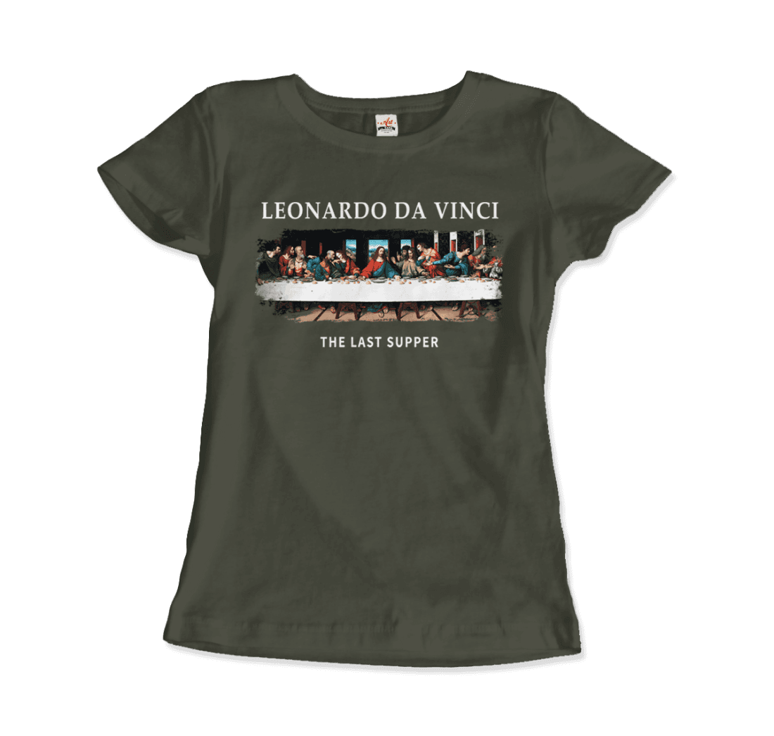 Leonardo Da Vinci - The Last Supper Artwork T-Shirt-Art-O-Rama Shop-Men (Unisex)-Black-S-Urbanheer