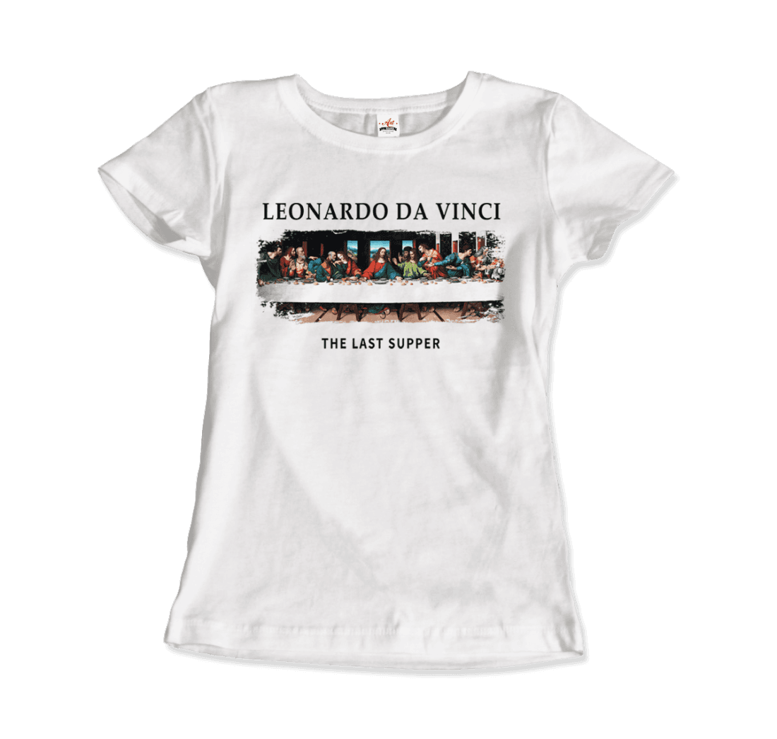Leonardo Da Vinci - The Last Supper Artwork T-Shirt-Art-O-Rama Shop-Men (Unisex)-Navy-S-Urbanheer
