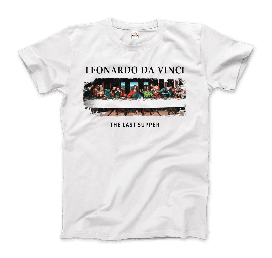 Leonardo Da Vinci - The Last Supper Artwork T-Shirt-Art-O-Rama Shop-Men (Unisex)-Black-S-Urbanheer