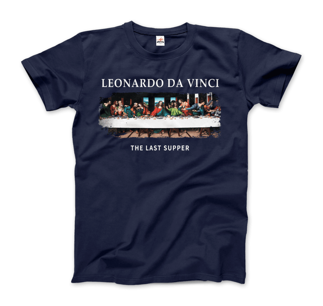 Leonardo Da Vinci - The Last Supper Artwork T-Shirt-Art-O-Rama Shop-Men (Unisex)-Black-S-Urbanheer