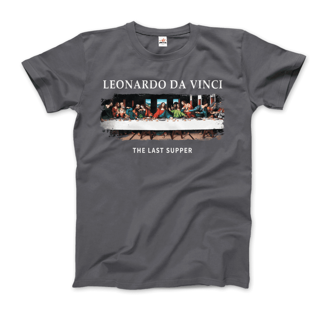 Leonardo Da Vinci - The Last Supper Artwork T-Shirt-Art-O-Rama Shop-Men (Unisex)-Black-S-Urbanheer