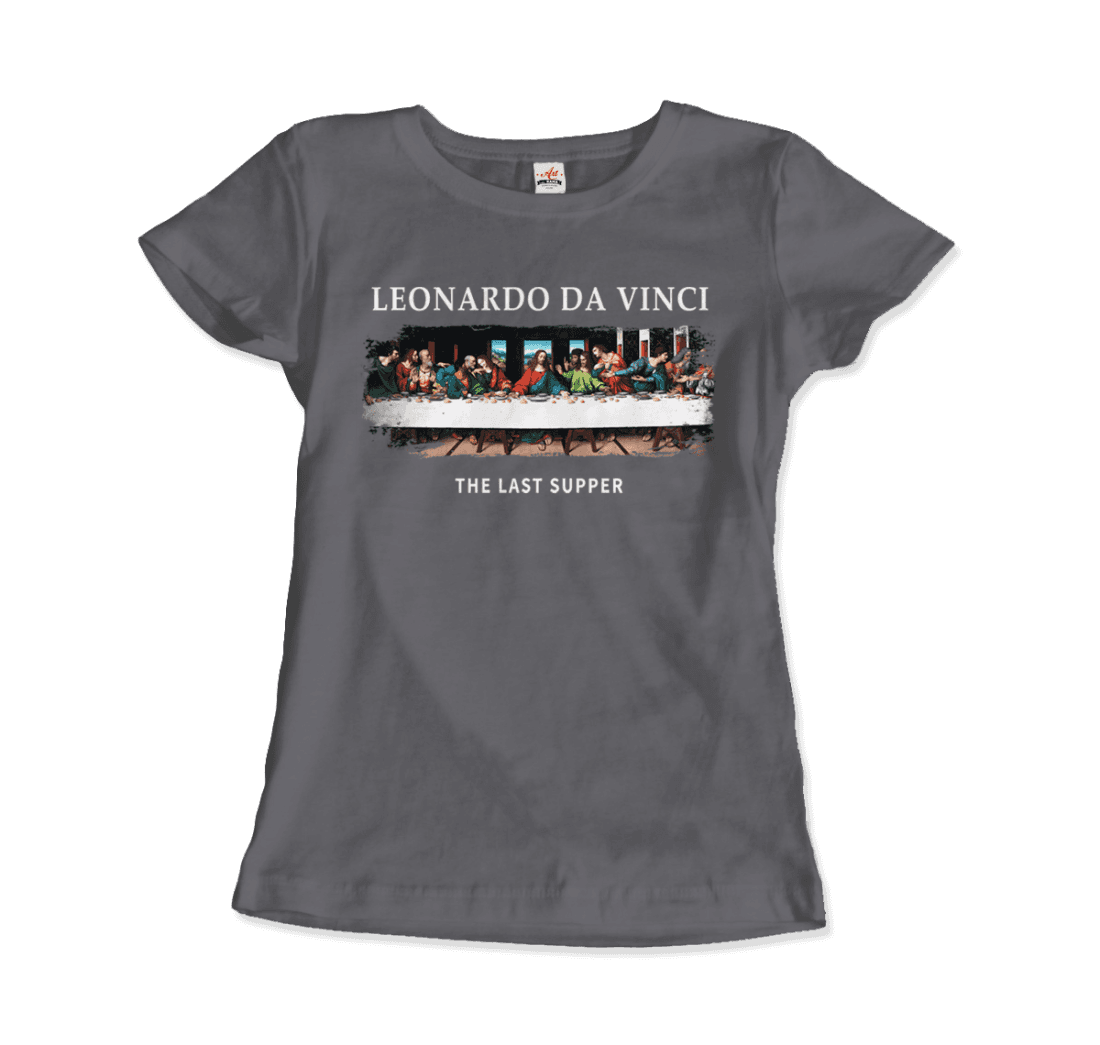 Leonardo Da Vinci - The Last Supper Artwork T-Shirt-Art-O-Rama Shop-Men (Unisex)-Black-S-Urbanheer