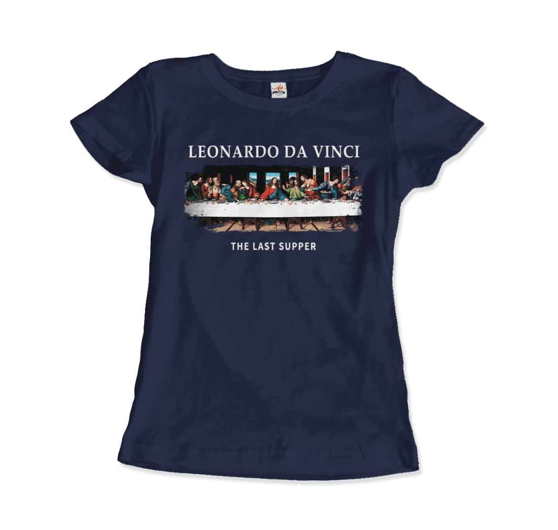 Leonardo Da Vinci - The Last Supper Artwork T-Shirt-Art-O-Rama Shop-Men (Unisex)-Black-S-Urbanheer