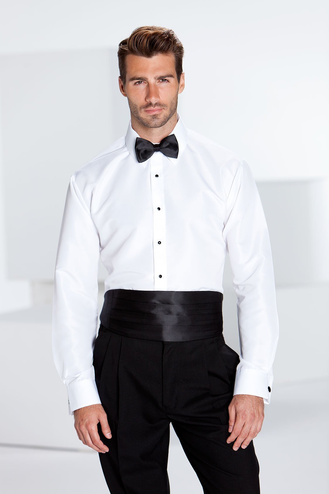 "Lido" Ivory Laydown Tuxedo Slim Fit Shirt-Mens Shirts-Tux-USA-S-34-35-Ivory-Urbanheer