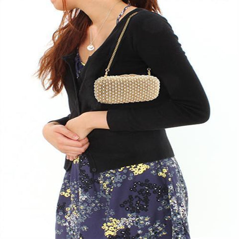 Lo2377 - Gold White Metal Clutch With Top Grade Crystal In Multi Color-Alamode-Urbanheer