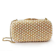 Lo2377 - Gold White Metal Clutch With Top Grade Crystal In Multi Color-Alamode-Urbanheer