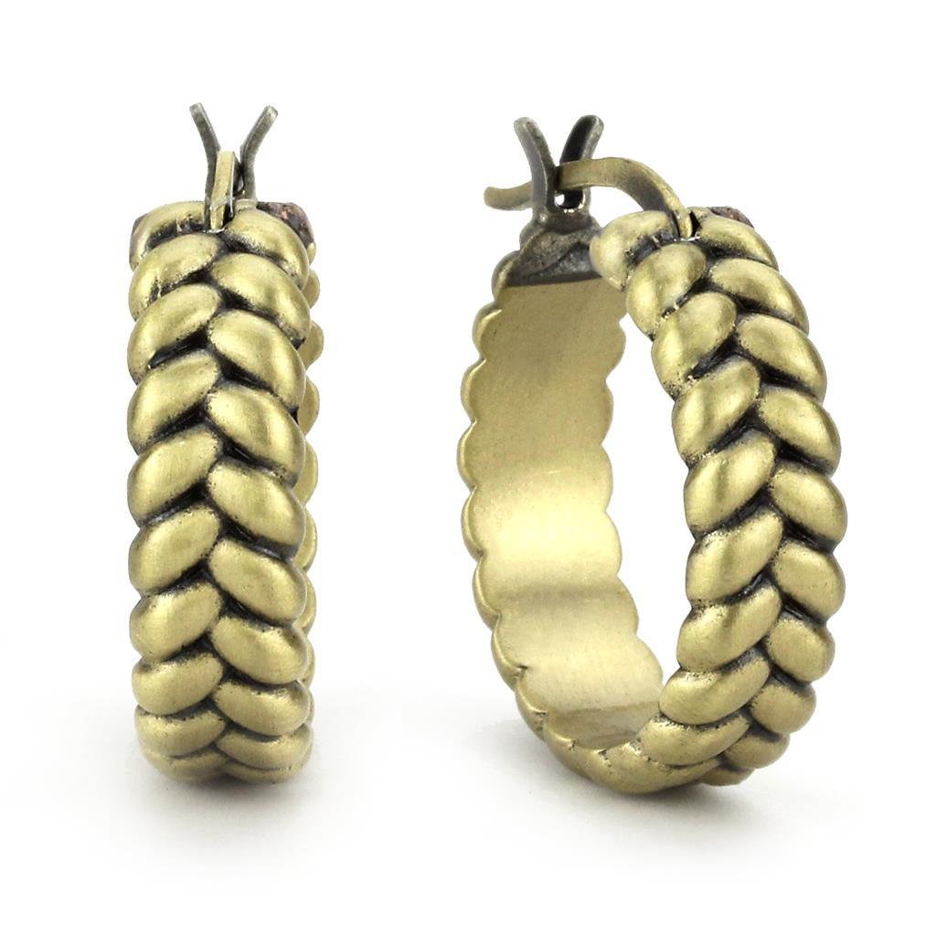 LO4680 - Antique Copper Brass Earrings with No Stone-Alamode-Urbanheer