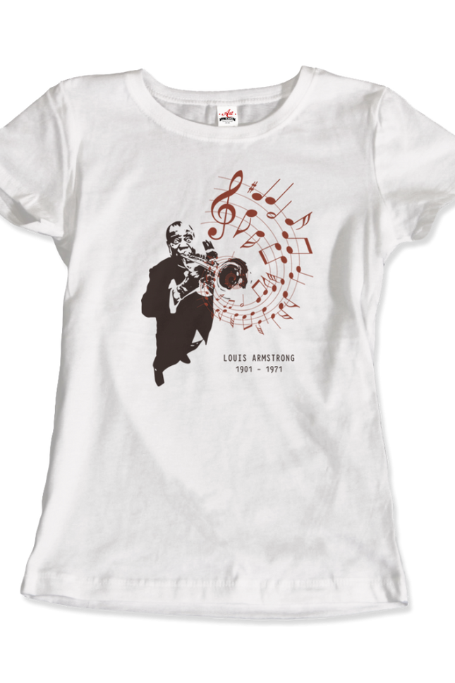 Louis Armstrong (Satchmo) Playing Trumpet T-Shirt-Art-O-Rama Shop-Urbanheer