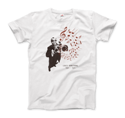 Louis Armstrong (Satchmo) Playing Trumpet T-Shirt-Art-O-Rama Shop-Men (Unisex)-White-S-Urbanheer