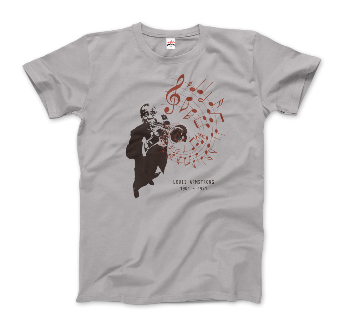 Louis Armstrong (Satchmo) Playing Trumpet T-Shirt-Art-O-Rama Shop-Men (Unisex)-White-S-Urbanheer