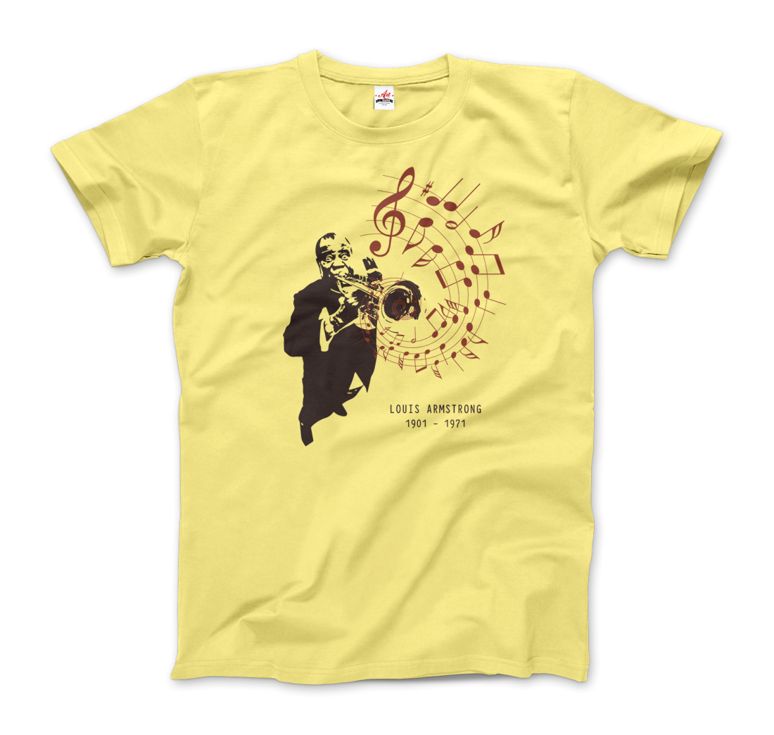 Louis Armstrong (Satchmo) Playing Trumpet T-Shirt-Art-O-Rama Shop-Men (Unisex)-White-S-Urbanheer