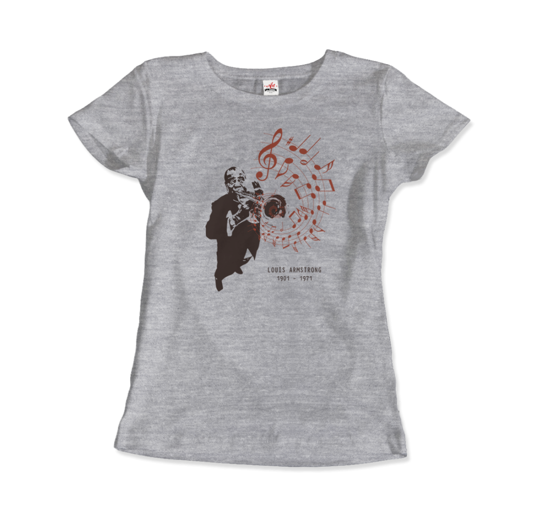 Louis Armstrong (Satchmo) Playing Trumpet T-Shirt-Art-O-Rama Shop-Men (Unisex)-White-S-Urbanheer
