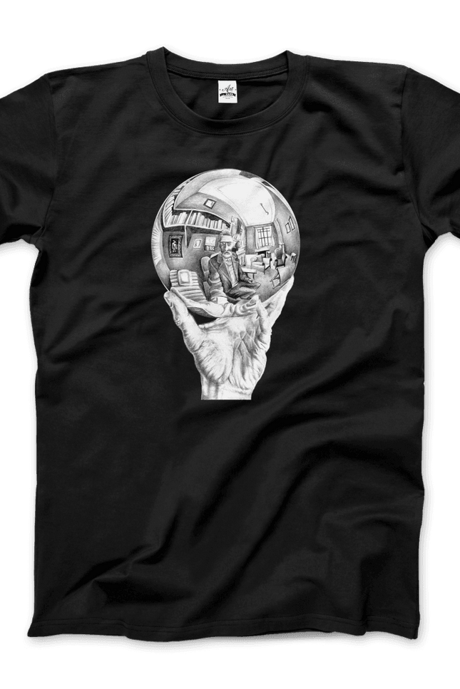 M.C. Escher Hand With Reflective Globe T-Shirt-Art-O-Rama Shop-Urbanheer