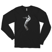Miles Davis Playing his Trumpet Artwork Long Sleeve Shirt-Art-O-Rama Shop-Black-Small-Urbanheer