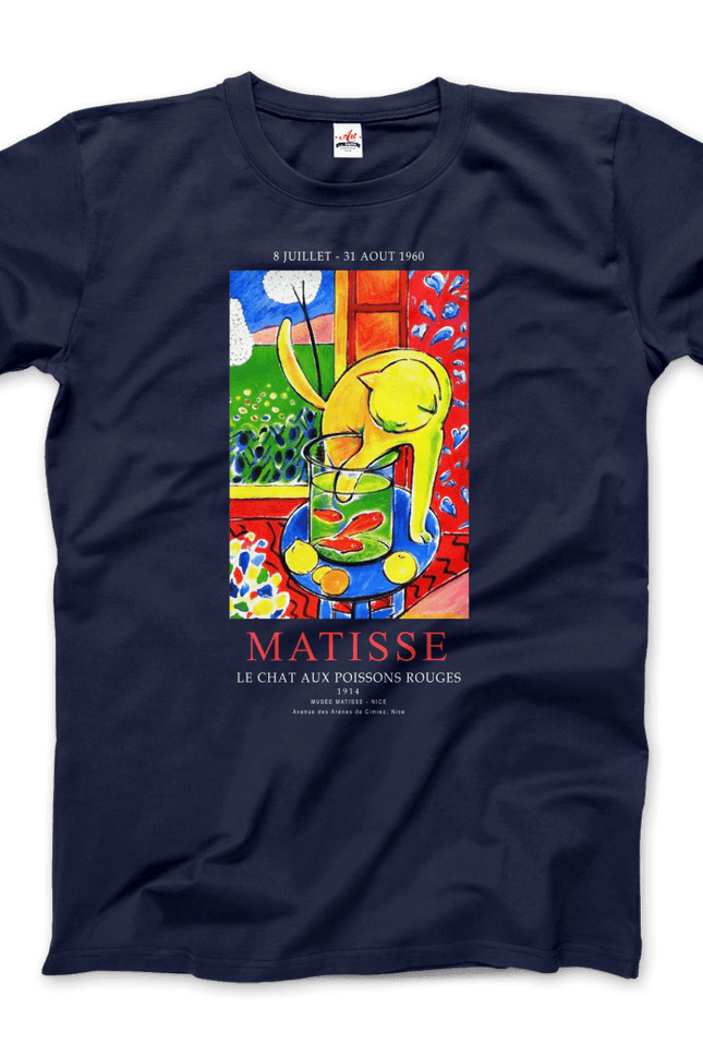 Matisse - Exhibition, Le Chat Aux Poissons Rouges (The Cat) Art T-Shirt-T-Shirt-Art-O-Rama Shop-Urbanheer