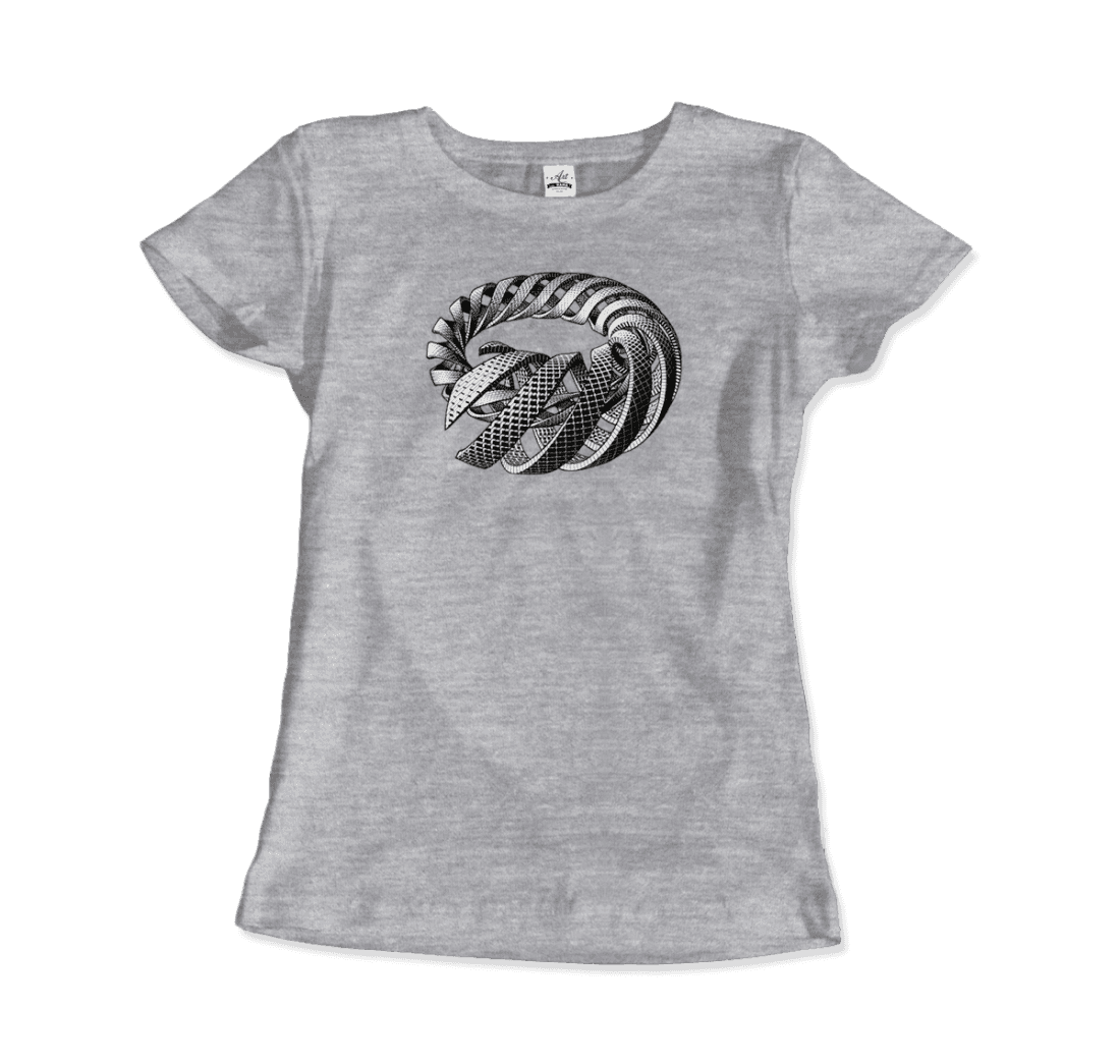 Mc Escher Spirals Art T-Shirt-Art-O-Rama Shop-Men (Unisex)-Charcoal-S-Urbanheer