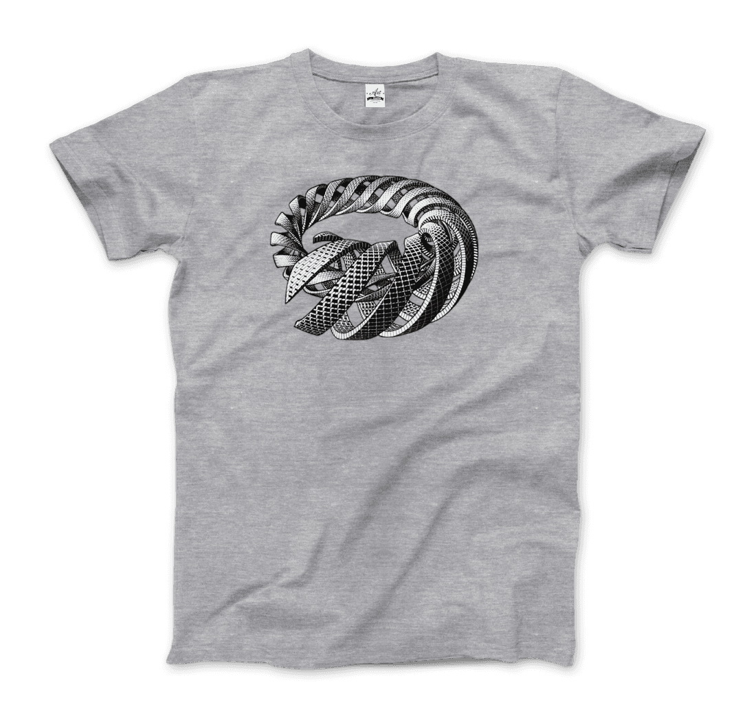 Mc Escher Spirals Art T-Shirt-Art-O-Rama Shop-Men (Unisex)-Navy-S-Urbanheer