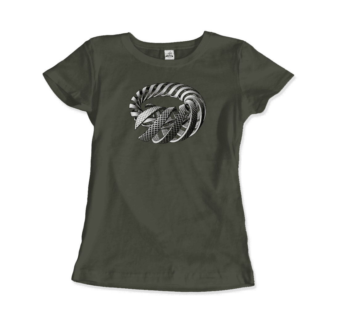 Mc Escher Spirals Art T-Shirt-Art-O-Rama Shop-Men (Unisex)-City Green-S-Urbanheer