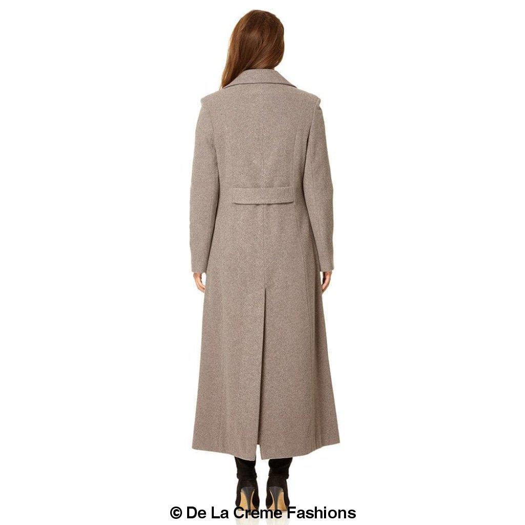 Wool Blend Double Breasted Long Coat-Rose Eleusis-UK 10/EU 38/US 6-Black-Urbanheer