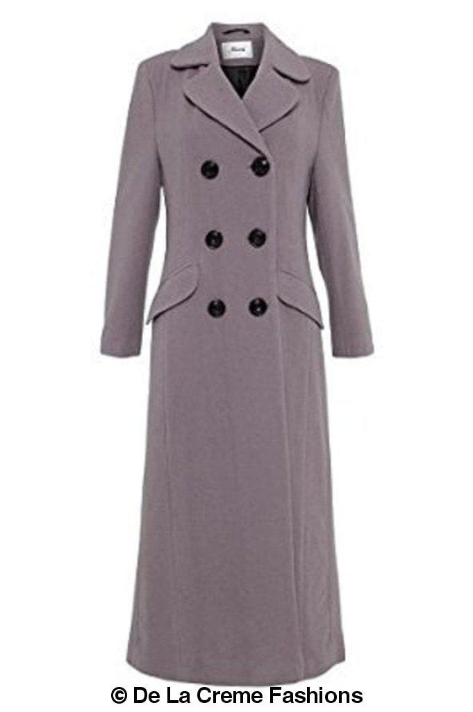 Wool Blend Double Breasted Long Coat-Rose Eleusis-UK 10/EU 38/US 6-Black-Urbanheer