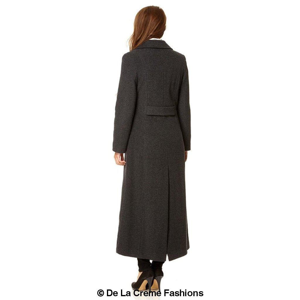 Wool Blend Double Breasted Long Coat-Rose Eleusis-UK 10/EU 38/US 6-Black-Urbanheer