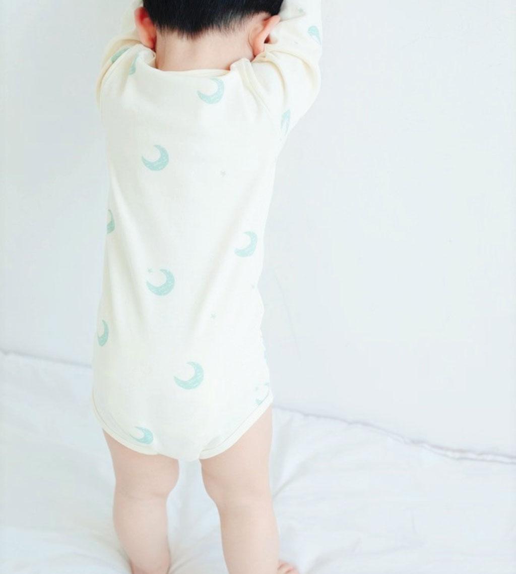 Organic Cotton Long Sleeve Onesie-Midnight-NORSU-ORGANIC-Newborn-Off-white midnight-Urbanheer