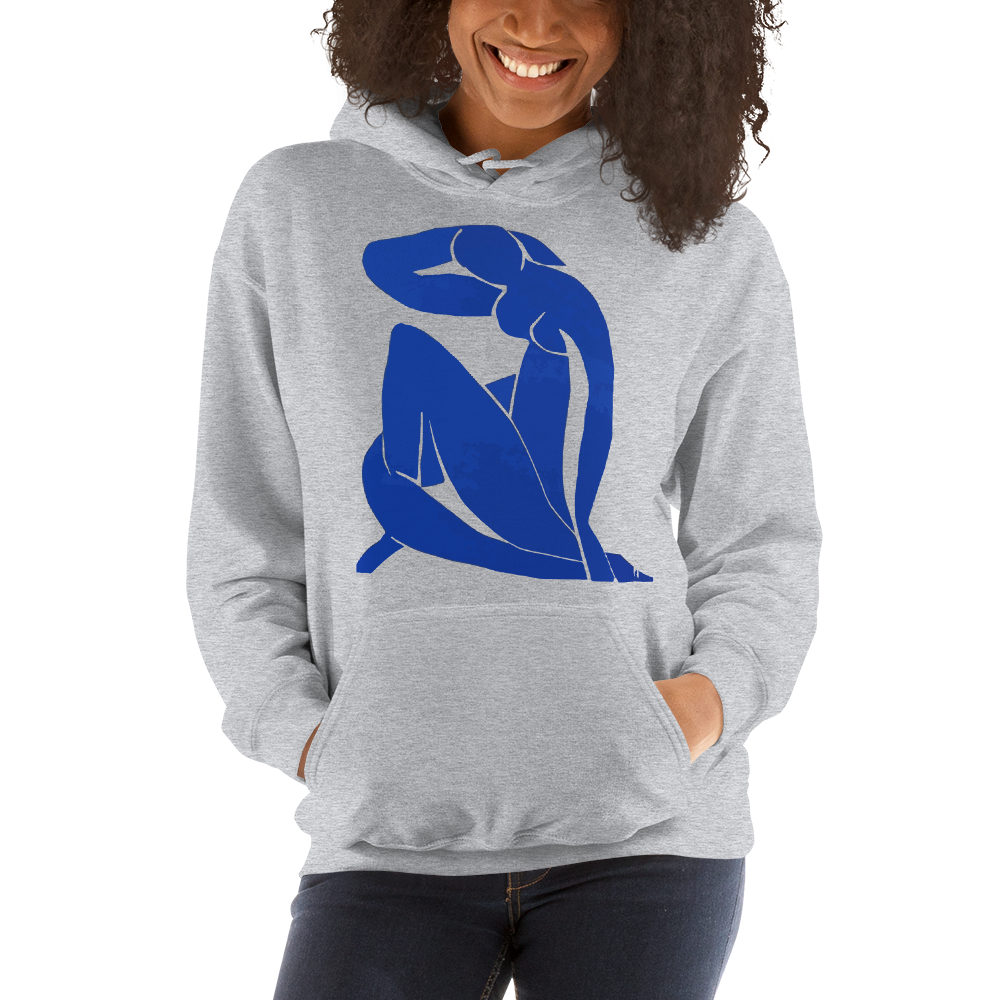 Henri Matisse Blue Nude 1952 Artwork Unisex Hoodie-Art-O-Rama Shop-White-S-Urbanheer