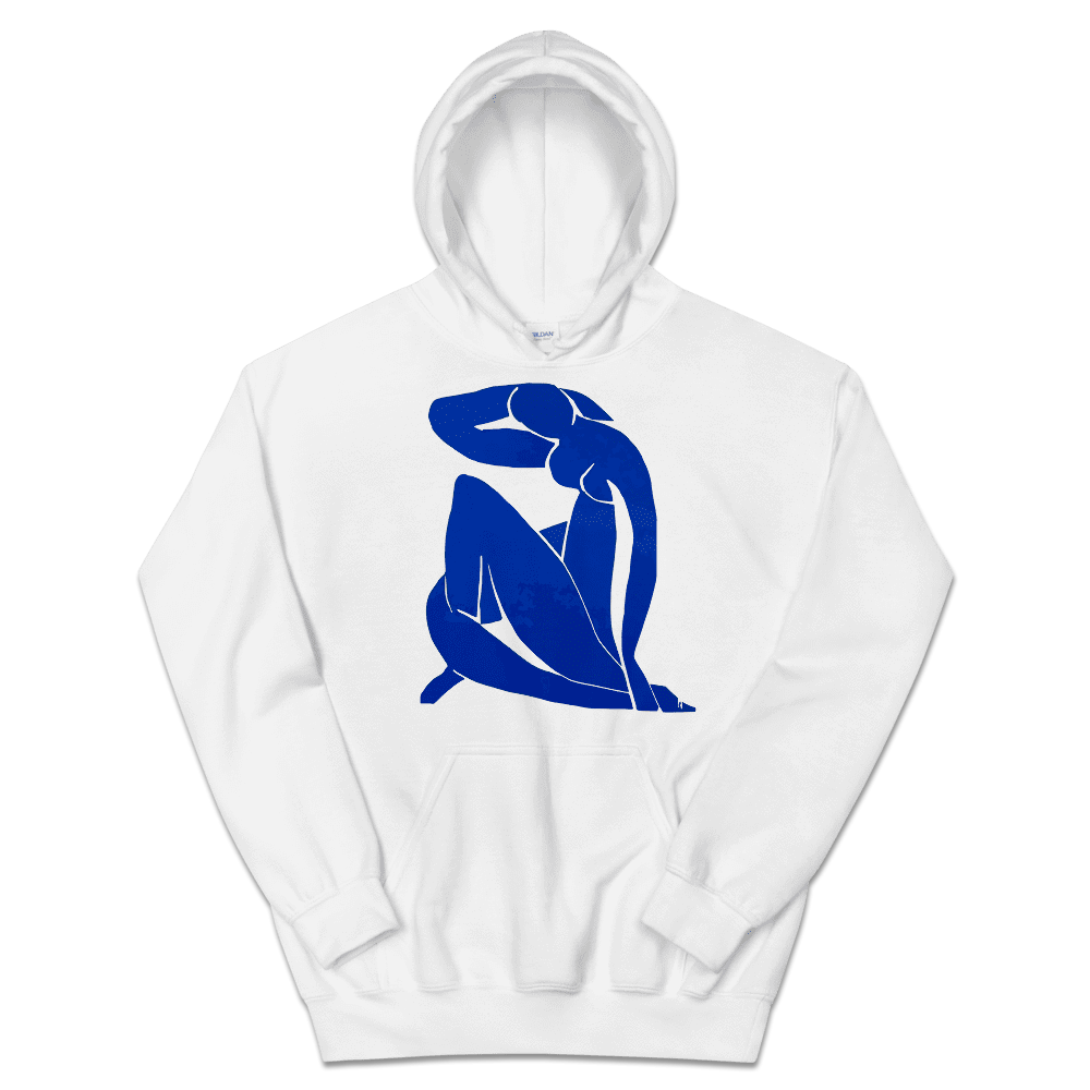 Henri Matisse Blue Nude 1952 Artwork Unisex Hoodie-Art-O-Rama Shop-White-S-Urbanheer