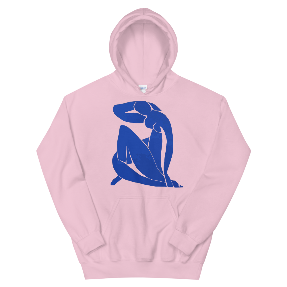 Henri Matisse Blue Nude 1952 Artwork Unisex Hoodie-Art-O-Rama Shop-Light Pink-S-Urbanheer