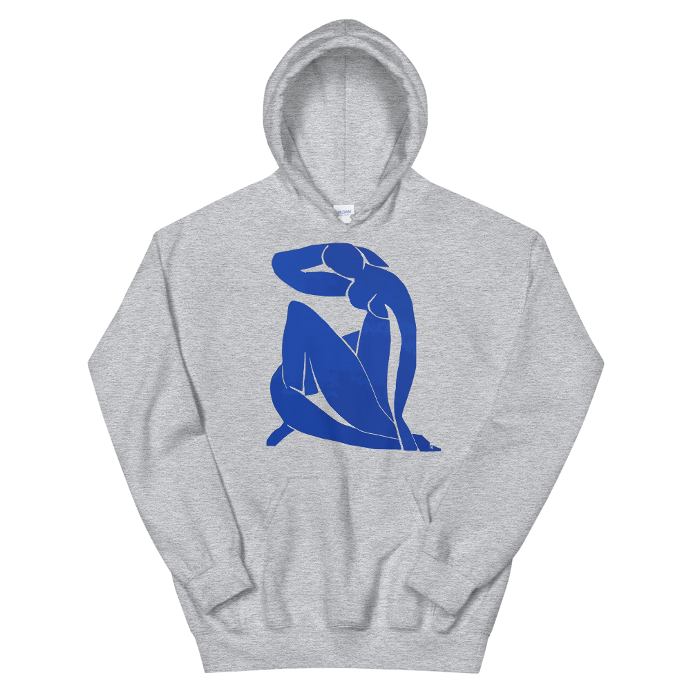 Henri Matisse Blue Nude 1952 Artwork Unisex Hoodie-Art-O-Rama Shop-Sport Grey-S-Urbanheer
