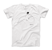 Modigliani - Anna Akhmatova Sketch Artwork T-Shirt-Art-O-Rama Shop-Men (Unisex)-White-S-Urbanheer