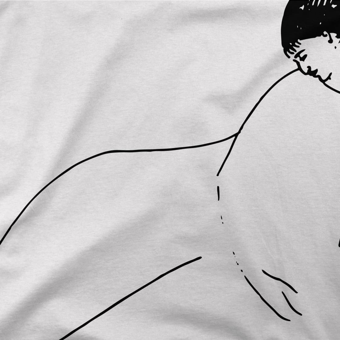 Modigliani - Anna Akhmatova Sketch Artwork T-Shirt-Art-O-Rama Shop-Men (Unisex)-White-S-Urbanheer