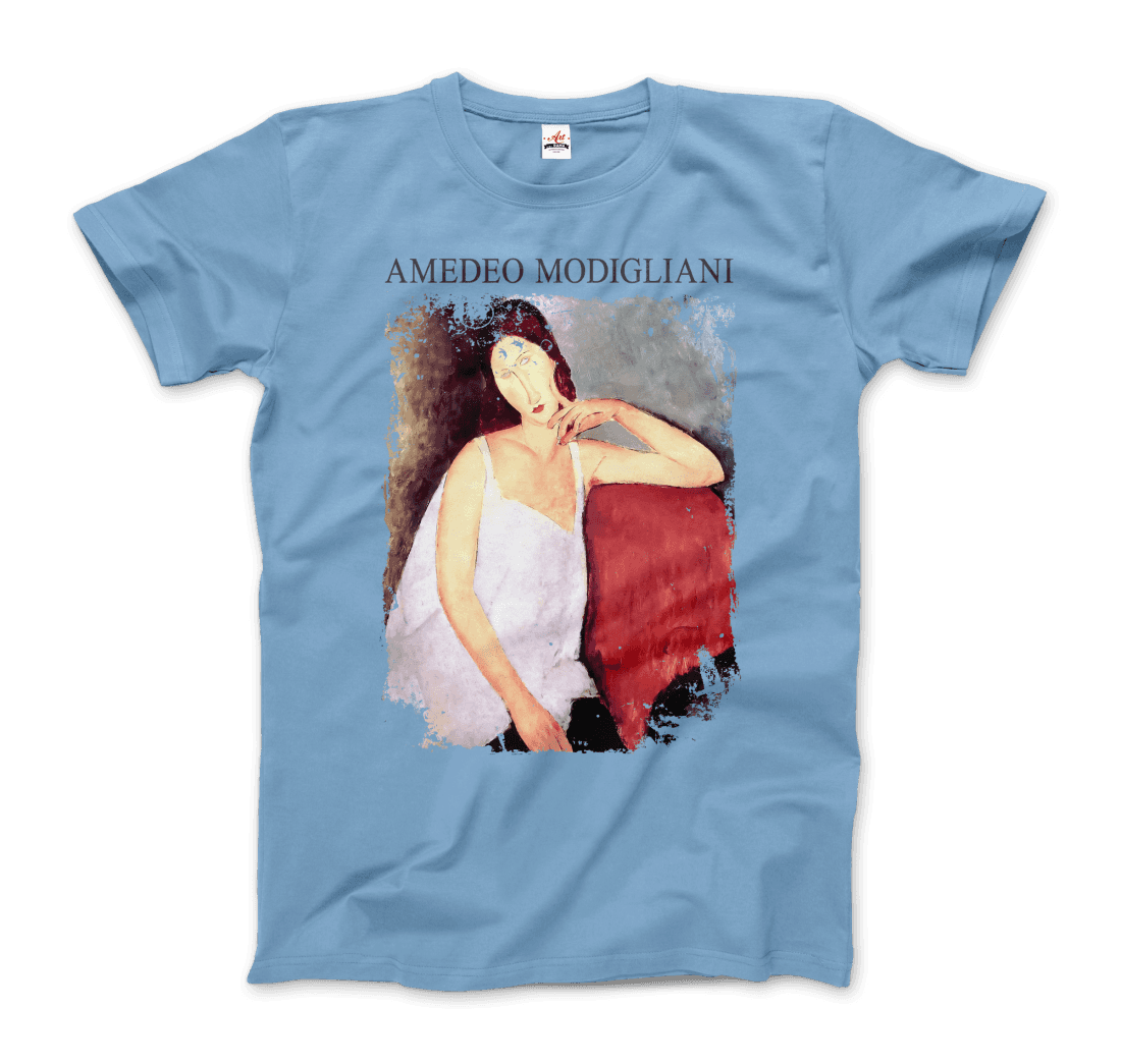 Modigliani - Portrait Of Jeanne Hébuterne, 1919 Artwork T-Shirt-Art-O-Rama Shop-Men (Unisex)-Black-S-Urbanheer