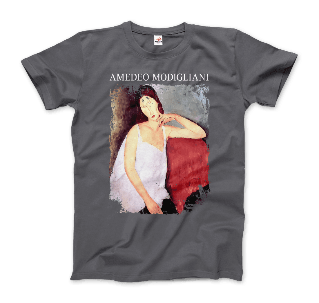 Modigliani - Portrait Of Jeanne Hébuterne, 1919 Artwork T-Shirt-Art-O-Rama Shop-Men (Unisex)-Black-S-Urbanheer