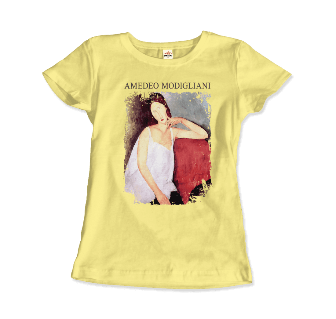 Modigliani - Portrait Of Jeanne Hébuterne, 1919 Artwork T-Shirt-Art-O-Rama Shop-Men (Unisex)-Black-S-Urbanheer