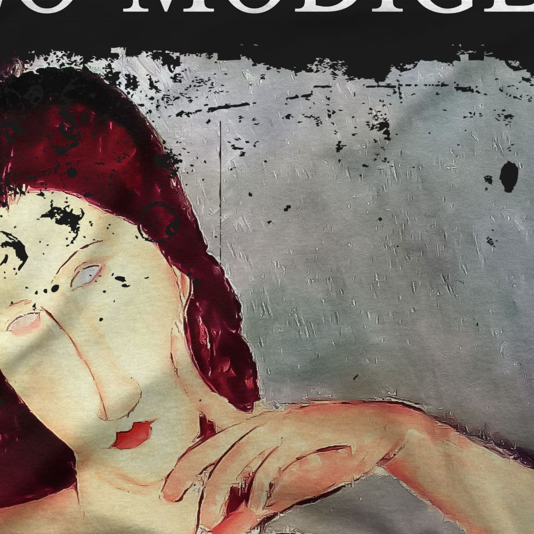 Modigliani - Portrait Of Jeanne Hébuterne, 1919 Artwork T-Shirt-Art-O-Rama Shop-Men (Unisex)-Black-S-Urbanheer