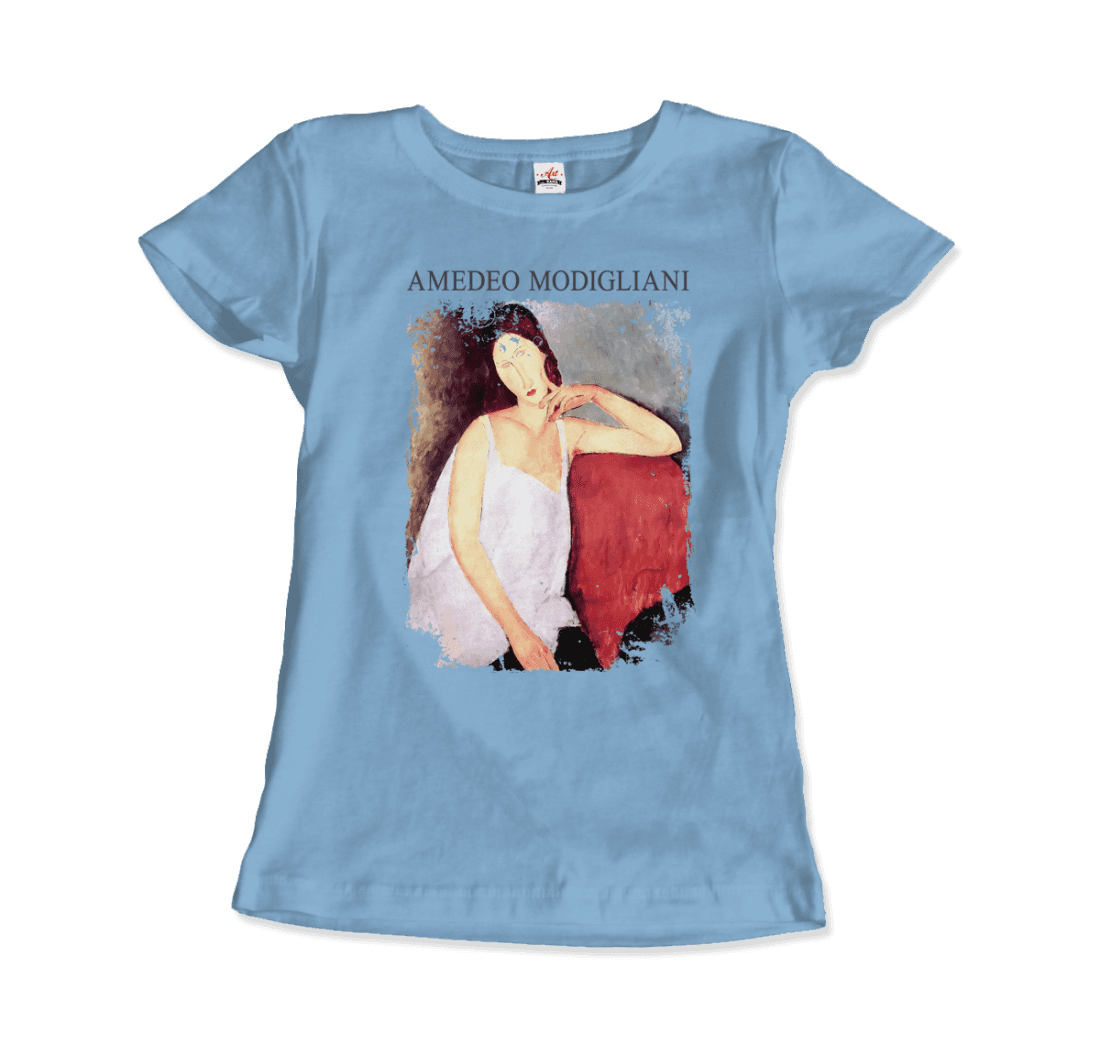 Modigliani - Portrait Of Jeanne Hébuterne, 1919 Artwork T-Shirt-Art-O-Rama Shop-Men (Unisex)-Black-S-Urbanheer