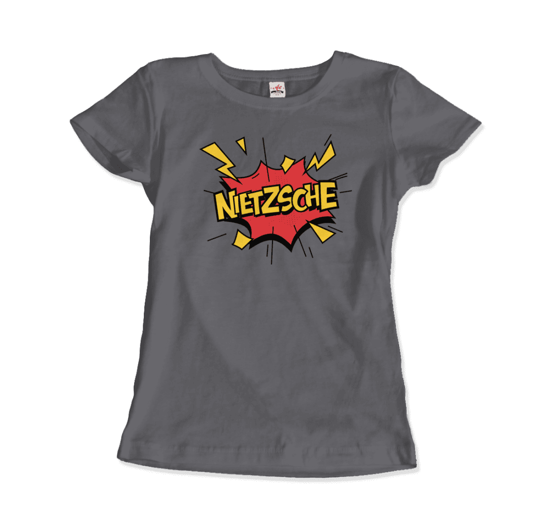 Nietzche - Comics Boom Style T-Shirt-T-Shirt-Art-O-Rama Shop-Men (Unisex)-Charcoal-S-Urbanheer
