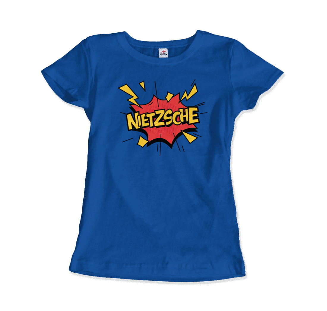 Nietzche - Comics Boom Style T-Shirt-T-Shirt-Art-O-Rama Shop-Women (Fitted)-White-S-Urbanheer