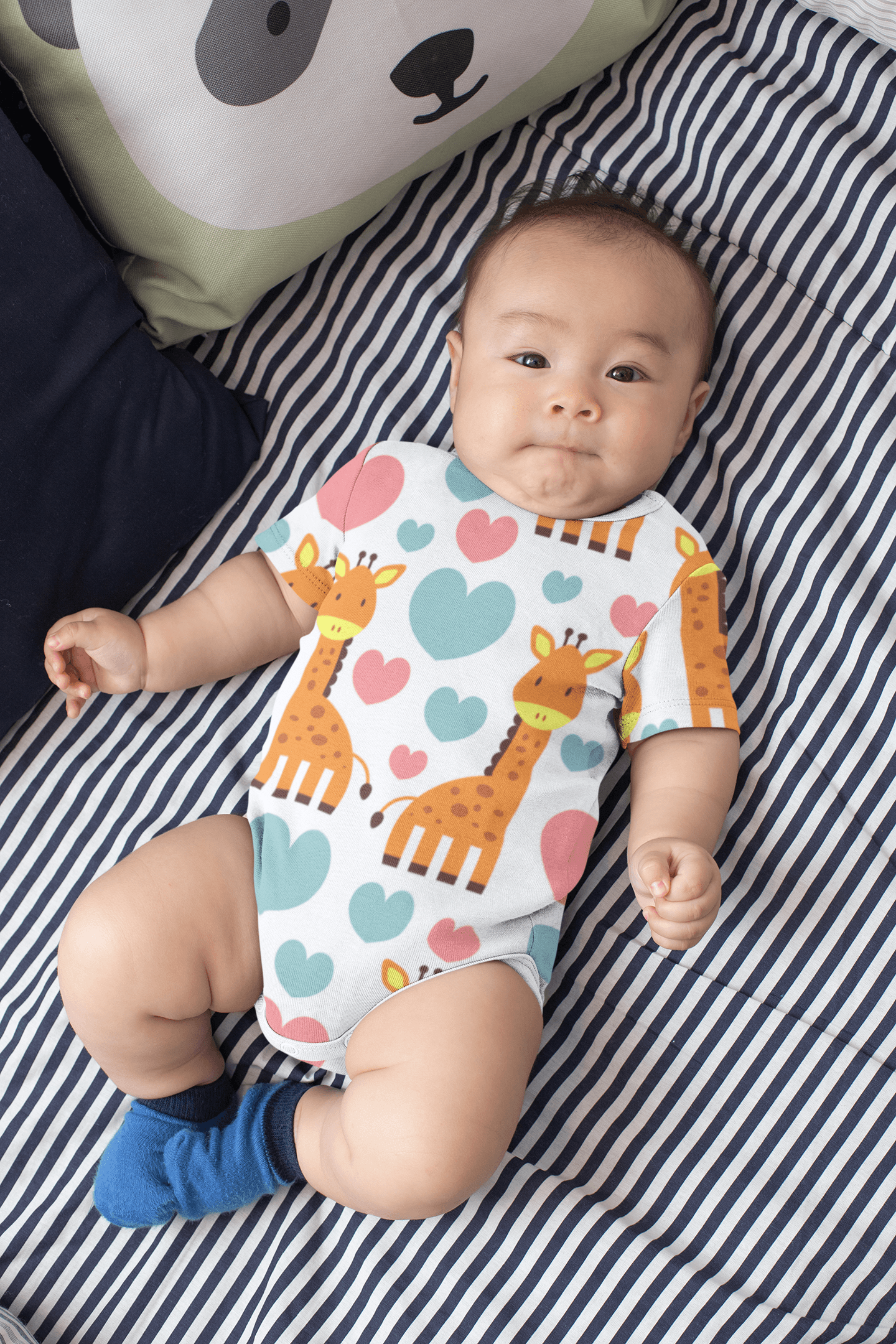 Giraffe Hearts Onesie-USA Made-Pre-Multicolored-Urbanheer