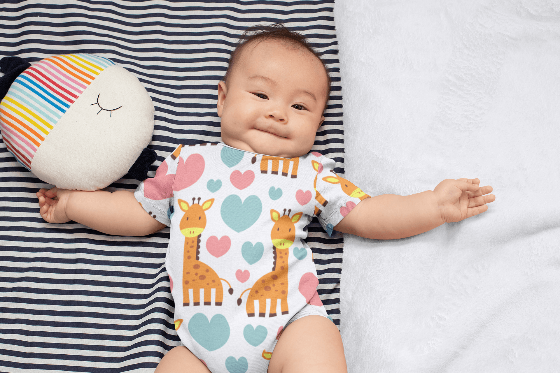 Giraffe Hearts Onesie-USA Made-Pre-Multicolored-Urbanheer