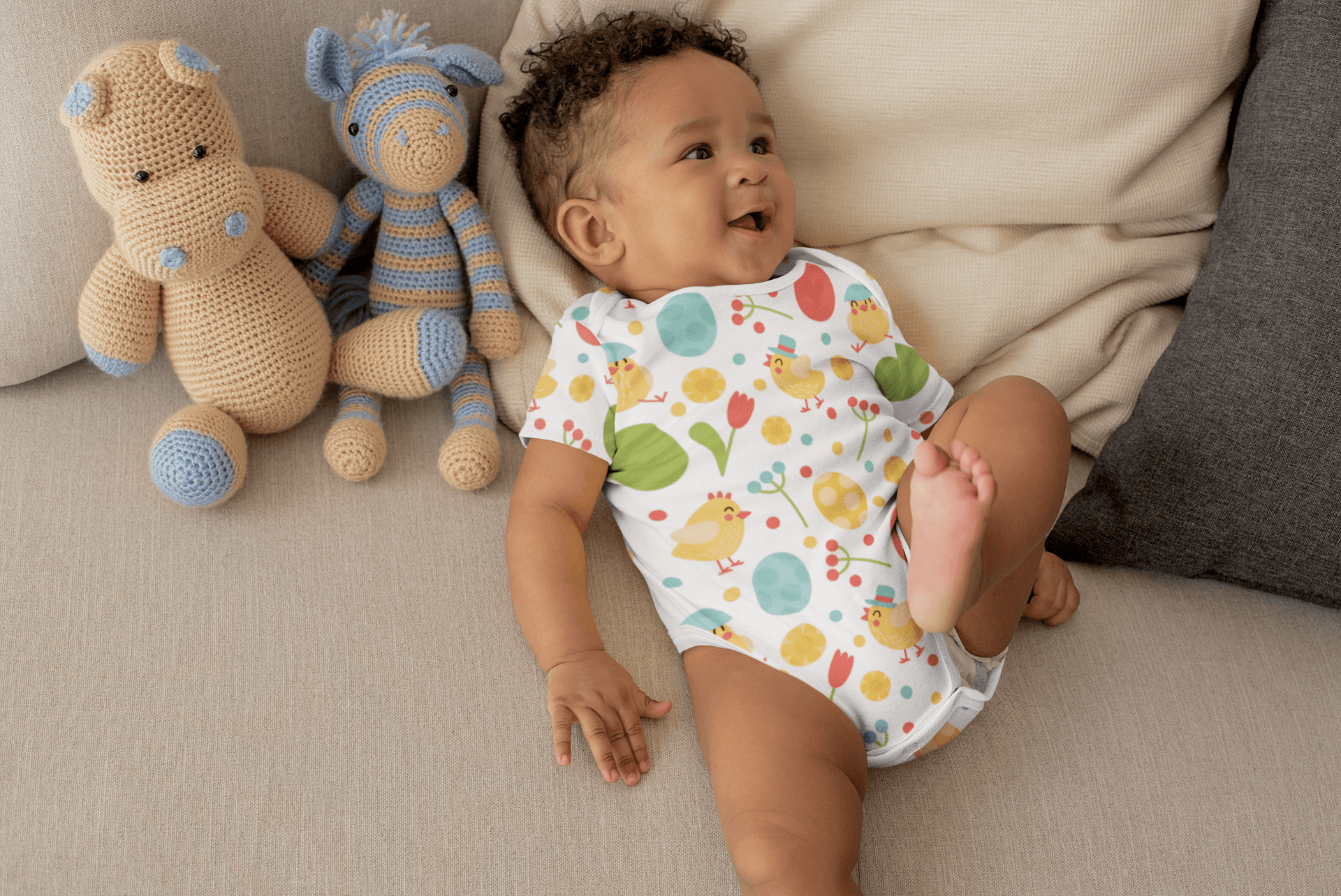 Hatched Easter Egg Onesie-USA Made-Pre-Multicolored-Urbanheer