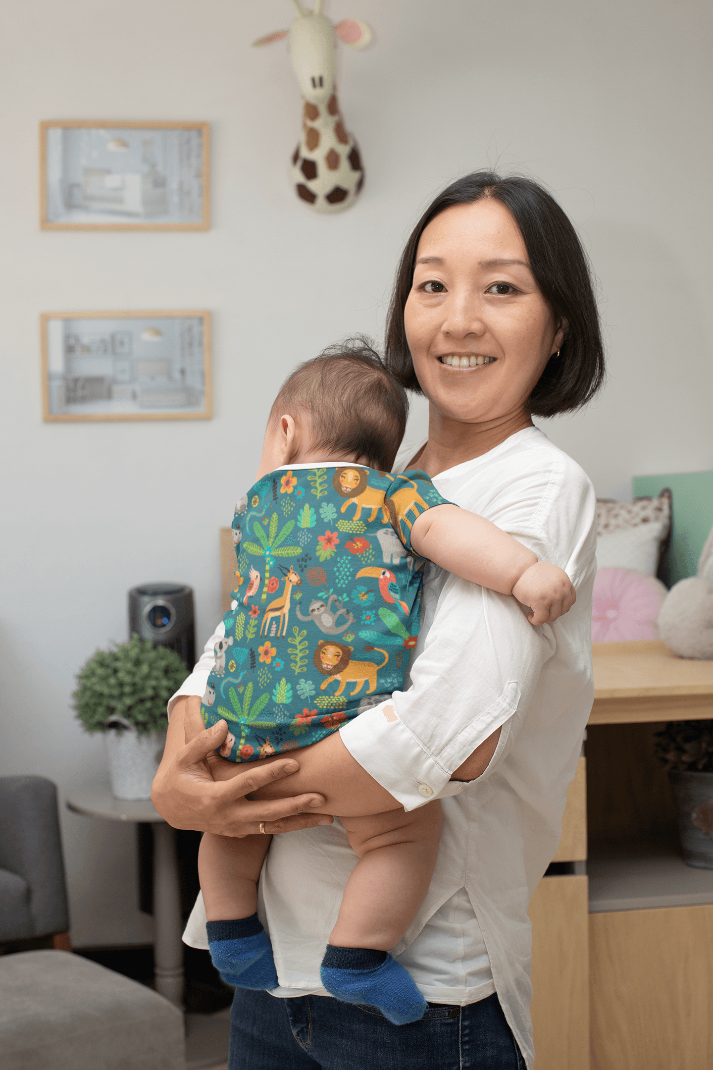 Jungle Animals Onesie-USA Made-Pre-Multicolored-Urbanheer