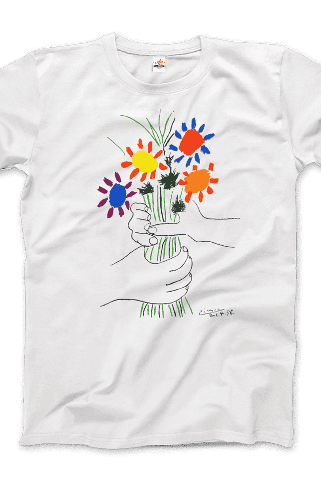 Pablo Picasso Bouquet Of Peace 1958 Artwork T-Shirt-Art-O-Rama Shop-Urbanheer