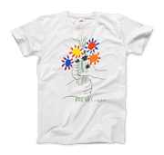 Pablo Picasso Bouquet Of Peace 1958 Artwork T-Shirt-Art-O-Rama Shop-Men (Unisex)-White-S-Urbanheer