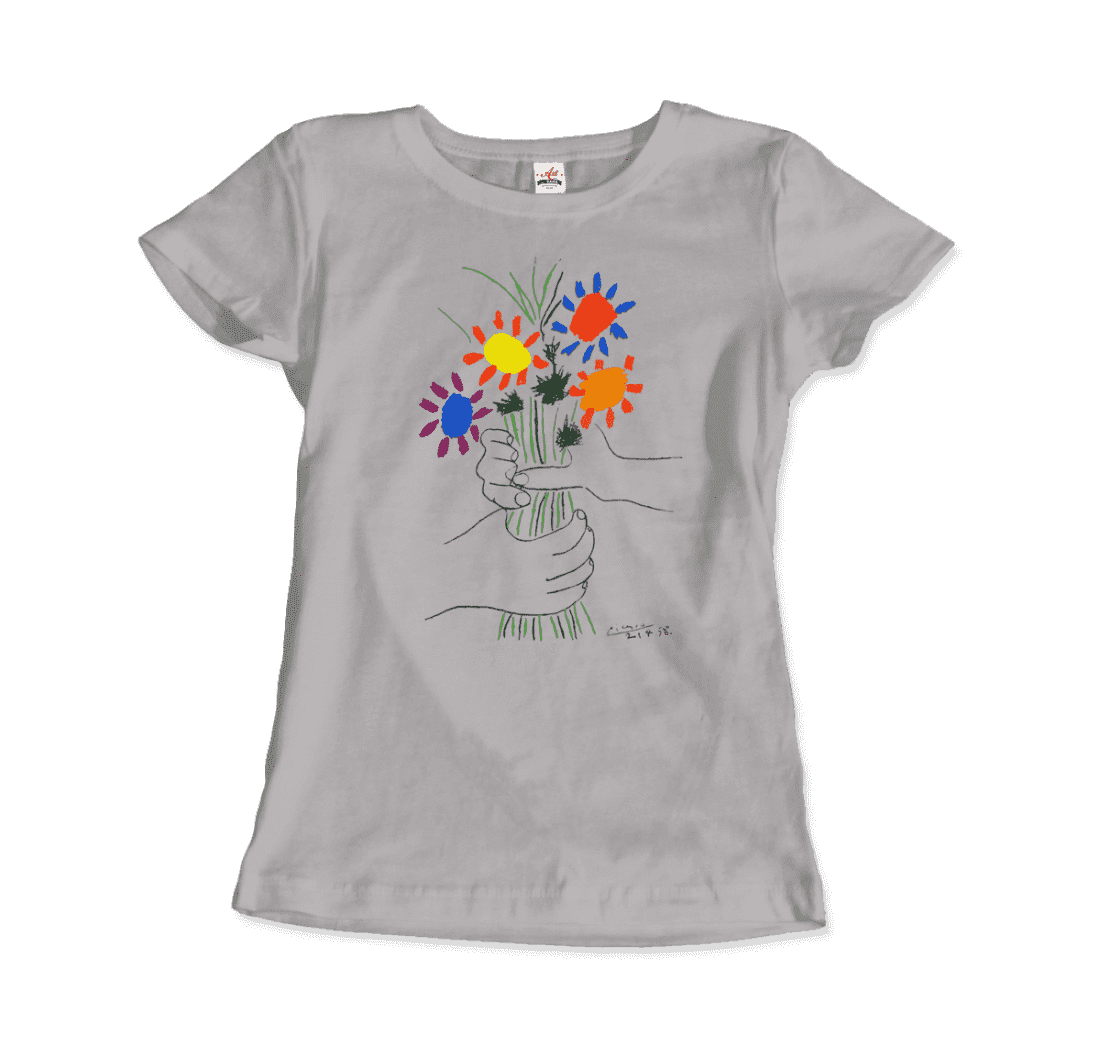 Pablo Picasso Bouquet Of Peace 1958 Artwork T-Shirt-Art-O-Rama Shop-Men (Unisex)-White-S-Urbanheer