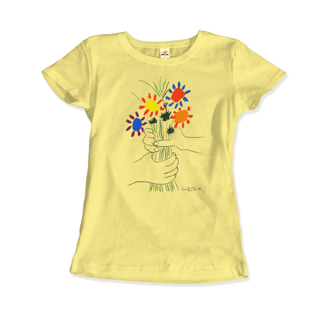 Pablo Picasso Bouquet Of Peace 1958 Artwork T-Shirt-Art-O-Rama Shop-Men (Unisex)-White-S-Urbanheer