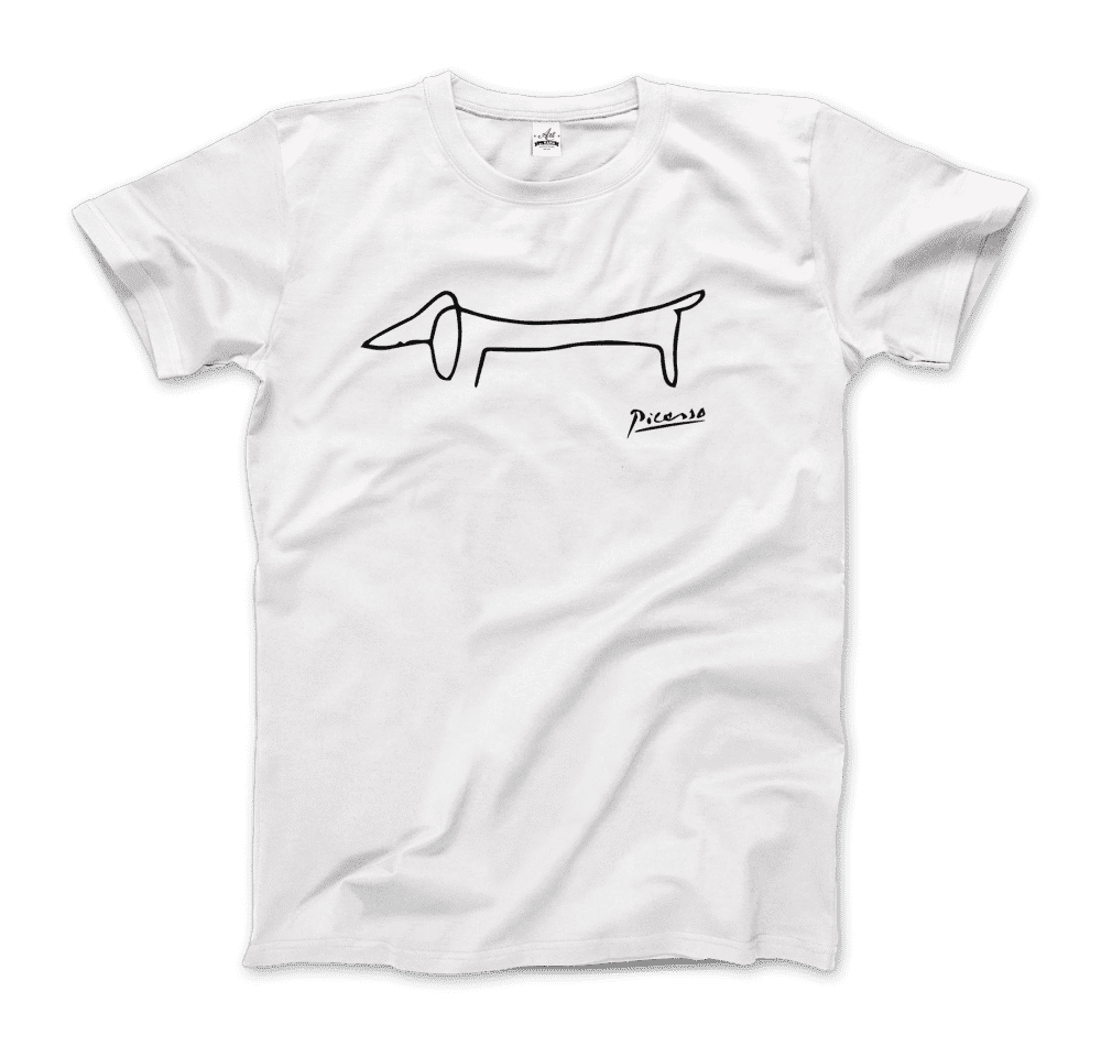 Pablo Picasso Dachshund Dog (Lump) Artwork T-Shirt-Art-O-Rama Shop-Men (Unisex)-White-S-Urbanheer