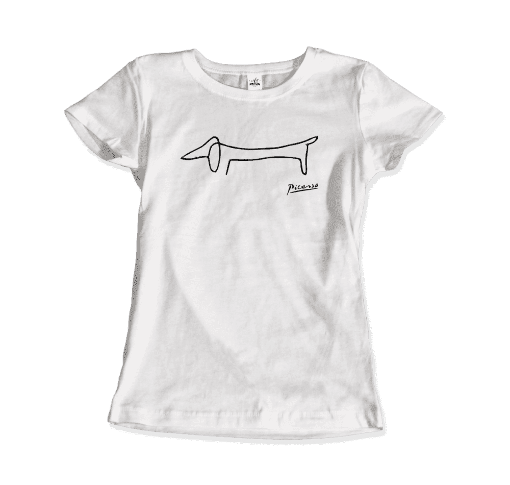 Pablo Picasso Dachshund Dog (Lump) Artwork T-Shirt-Art-O-Rama Shop-Men (Unisex)-White-S-Urbanheer