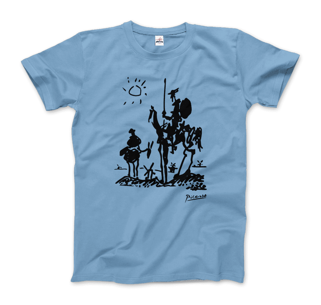 Pablo Picasso Don Quixote of La Mancha 1955 Artwork T-Shirt-T-Shirt-Art-O-Rama Shop-Women (Fitted)-Black-S-Urbanheer